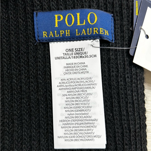 Polo Ralph Lauren Men's Holiday Bear Performance Scarf Polo Black NEW - Picture 5 of 5